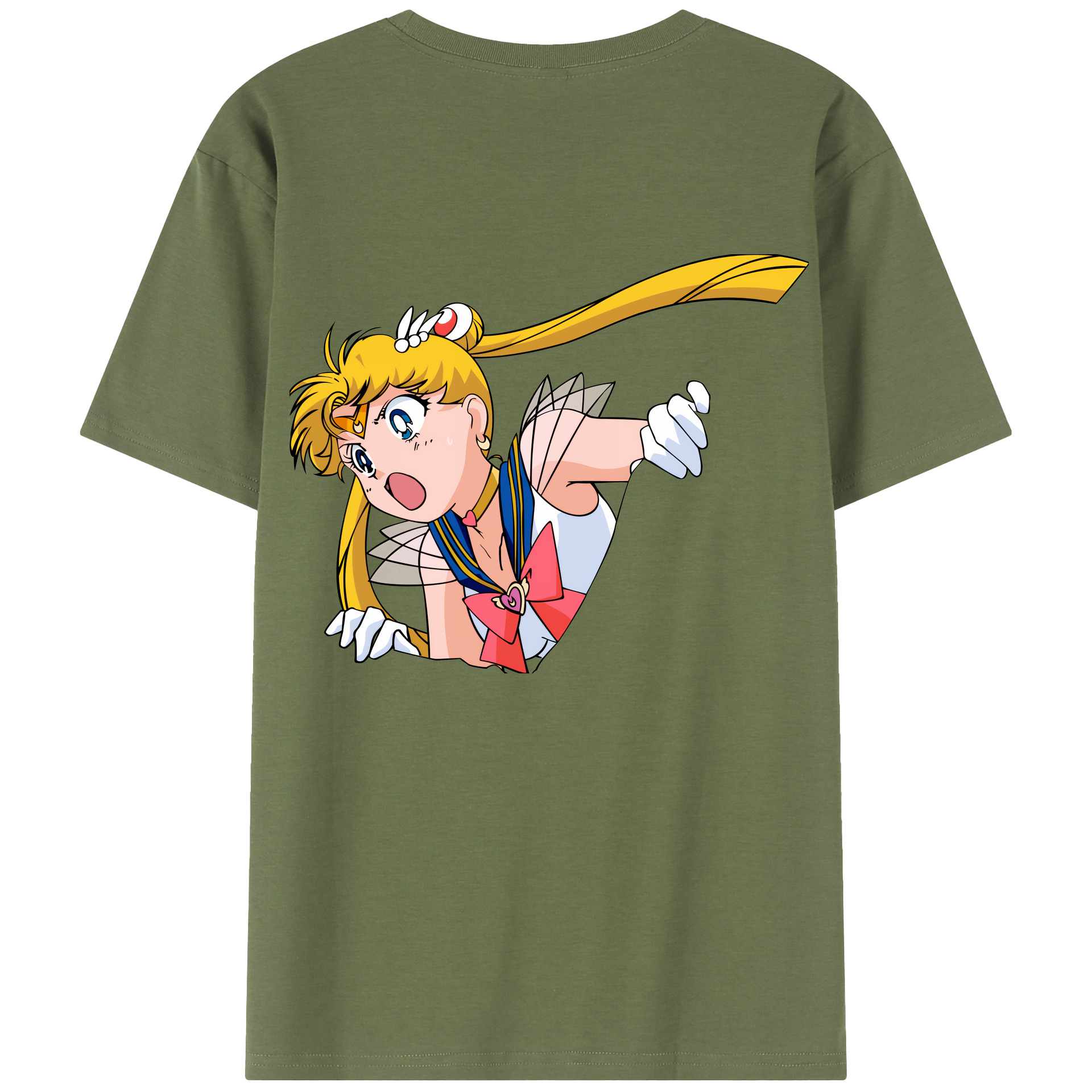 （画像用） 美少女戦士セーラームーン 月野 うさぎ つきの うさぎ Sailor Moon Tsukino Usagi 綿100％半袖Tシャツ（背面プリント）